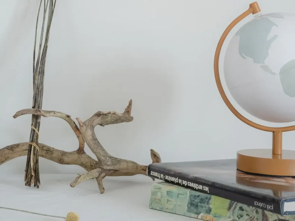 Globe de bureau illustrant les soins énergétiques à distance proposés par Véronique Ferant depuis Vedène.